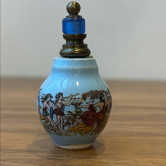 Vintage Miniature Ceramic Perfume Bottle, Greek Motif Decoration EUC - Picture 3 of 9